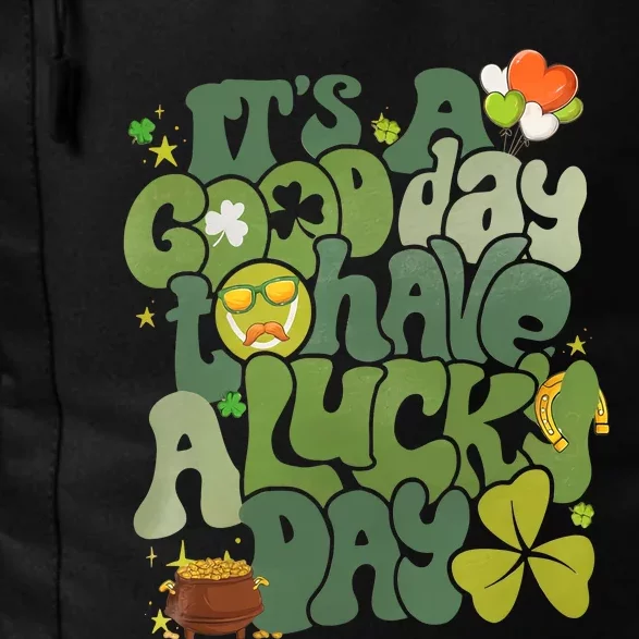 It's A Good Day To Have A Lucky Day St Patrick's Day Groovy Lucky Shamrock Daily Commute Backpack