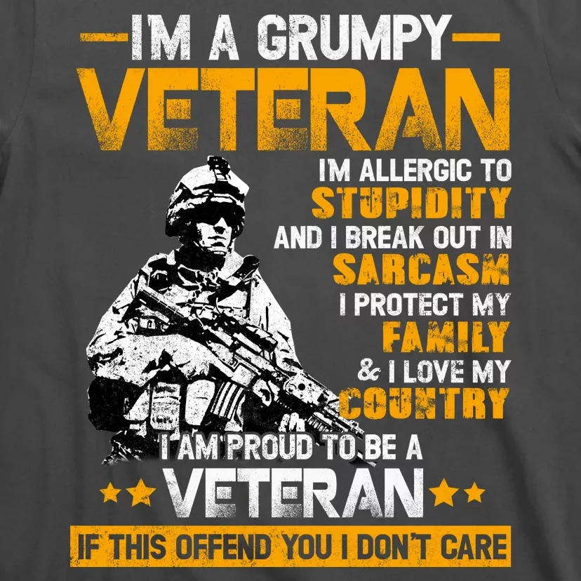 Im A Grumpy Veteran Military Wall Art This Modern Funny Patriotic Flag T-Shirt