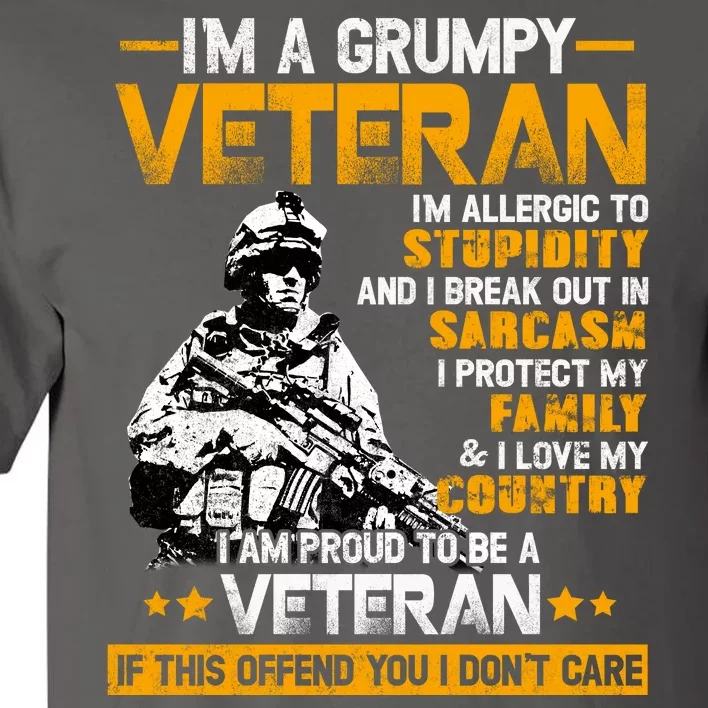 Im A Grumpy Veteran Military Wall Art This Modern Funny Patriotic Flag Tall T-Shirt