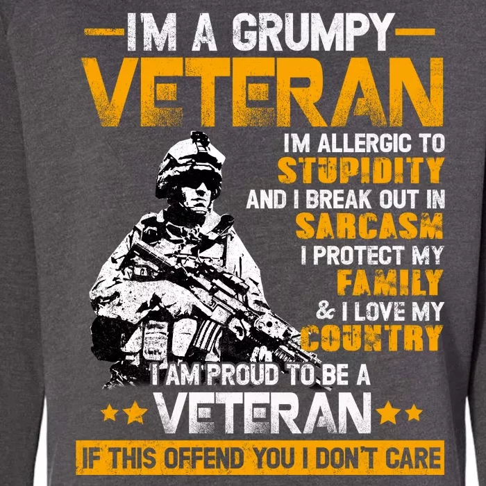 Im A Grumpy Veteran Military Wall Art This Modern Funny Patriotic Flag Womens California Wash Sweatshirt