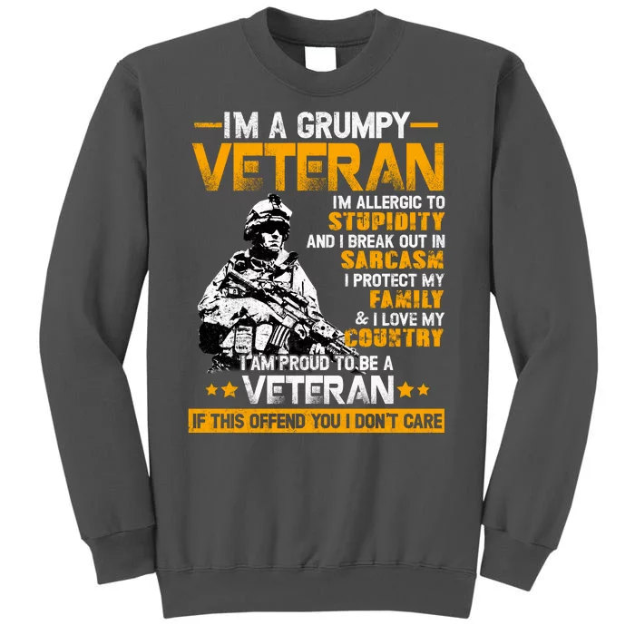 Im A Grumpy Veteran Military Wall Art This Modern Funny Patriotic Flag Tall Sweatshirt