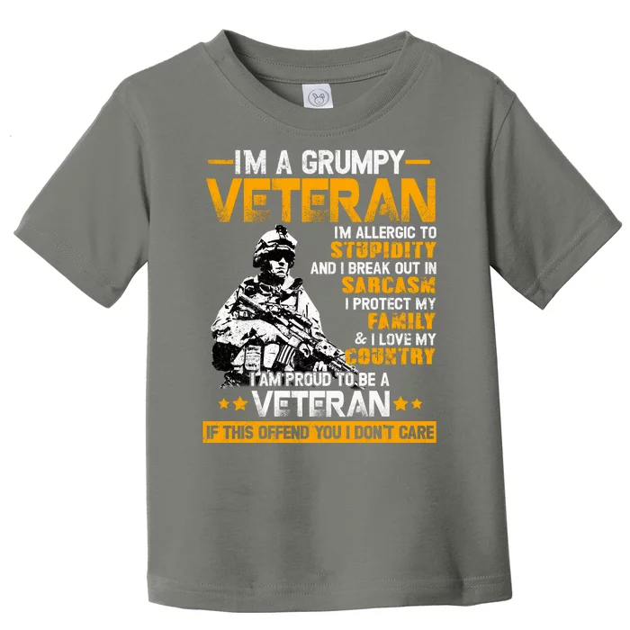 Im A Grumpy Veteran Military Wall Art This Modern Funny Patriotic Flag Toddler T-Shirt