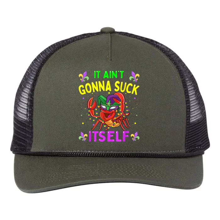 It Aint Gonna Suck Itself Crawfish Funny Mardi Gras Retro Rope Trucker Hat Cap