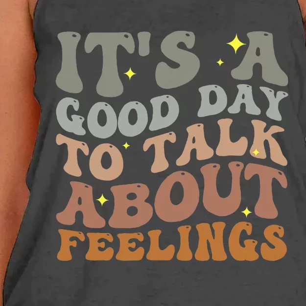 ItS A Good Day To Talk About Feelings Women's Knotted Racerback Tank