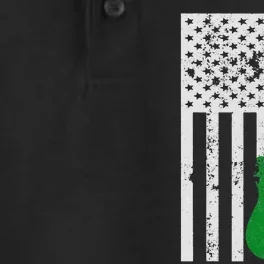 Irish American Guitar St Patricks Day Dry Zone Grid Performance Polo