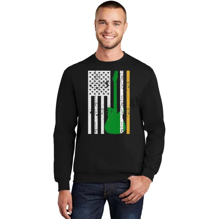 Irish American Guitar St Patricks Day Tall Sweatshirt