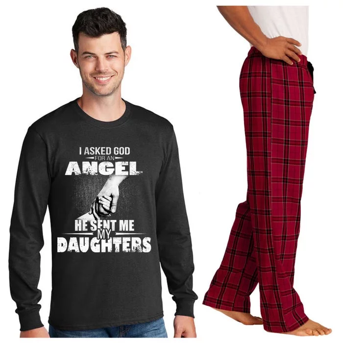 I Asked God For An Angel He Sent Me My Daughters Long Sleeve Pajama Set