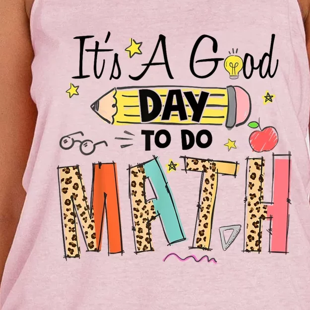 Its A Good Day To Do Math Leopard Pencil Teacher Women's Knotted Racerback Tank