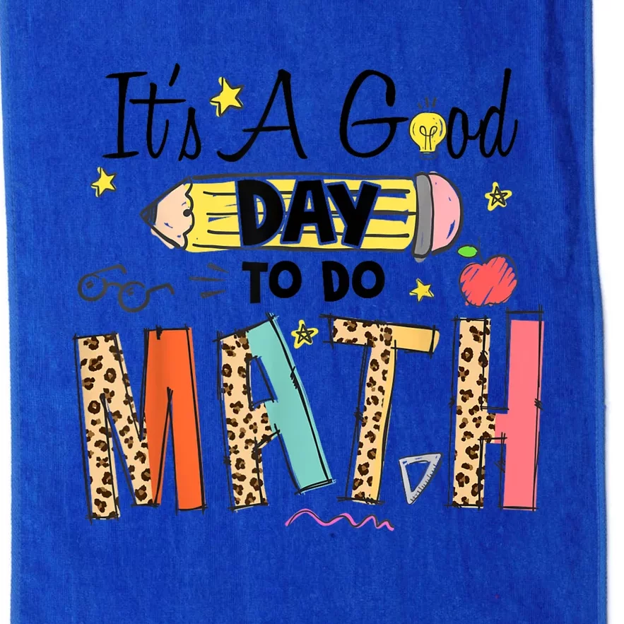 Its A Good Day To Do Math Leopard Pencil Teacher Platinum Collection Golf Towel