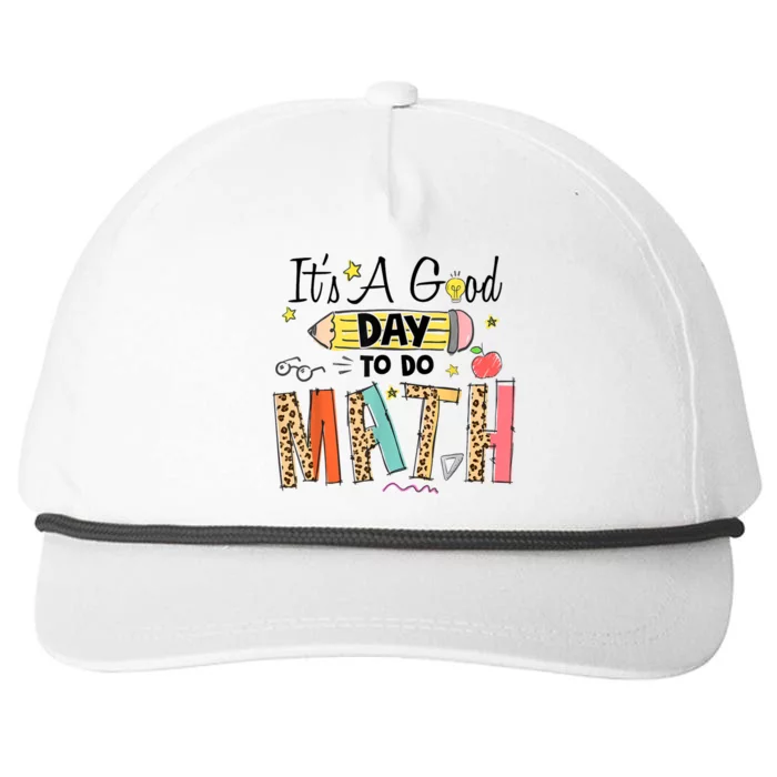 Its A Good Day To Do Math Leopard Pencil Teacher Snapback Five-Panel Rope Hat