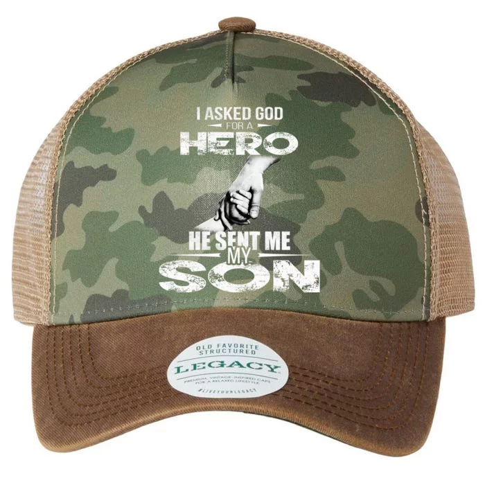 I Asked God For A Hero He Sent Me My Son Legacy Tie Dye Trucker Hat