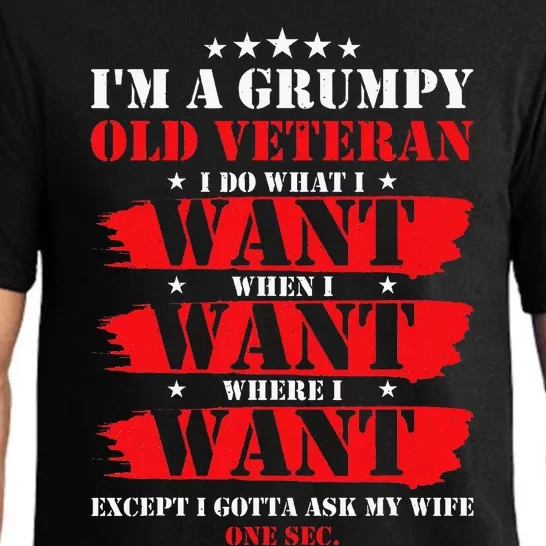 Im A Grumpy Old Veteran Funny Veteran Wife Pajama Set