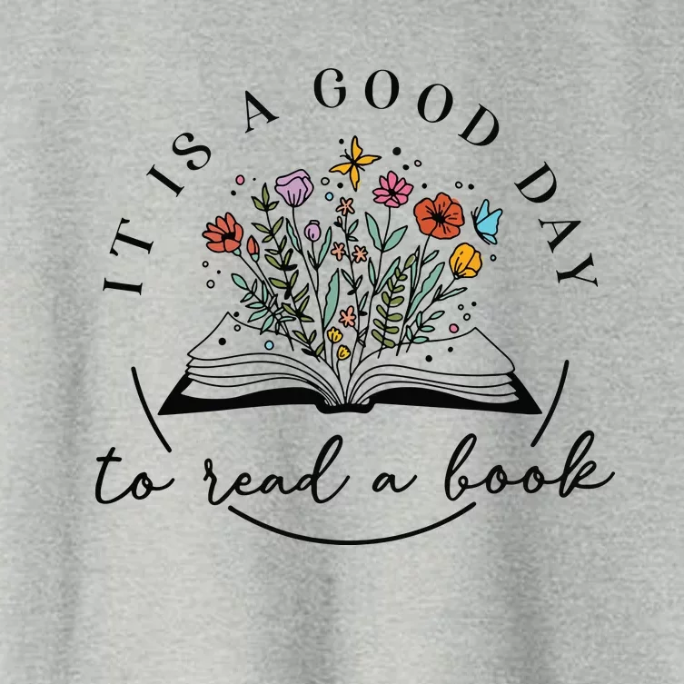 Its A Good Day To Read Flower School Librarian Book Lover Women's Crop Top Tee