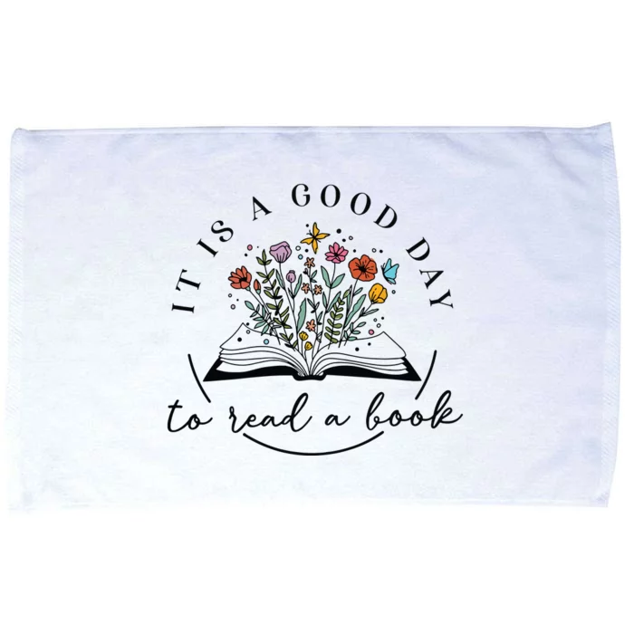 Its A Good Day To Read Flower School Librarian Book Lover Microfiber Hand Towel