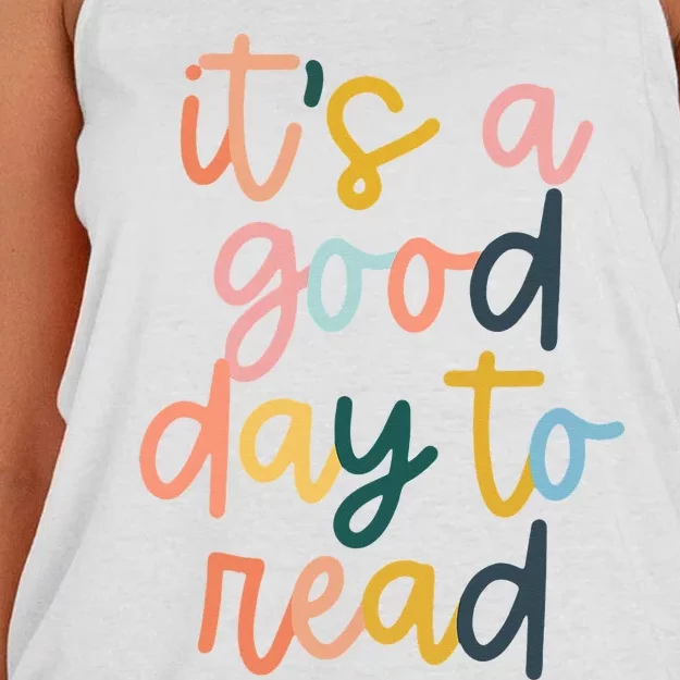 Its A Good Day To Read A Book Reading Books Lovers Women's Knotted Racerback Tank