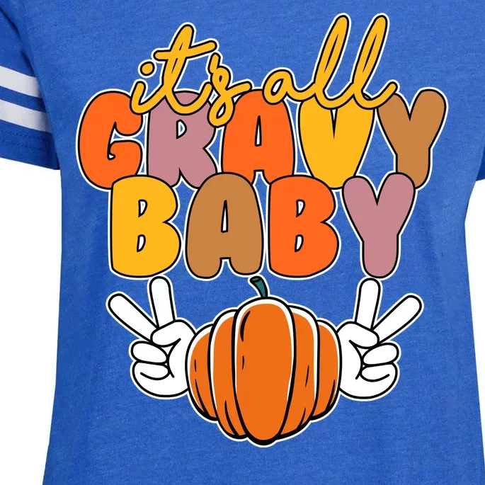 Its All Gravy Baby Pumpkin Fall Funny Enza Ladies Jersey Football T-Shirt