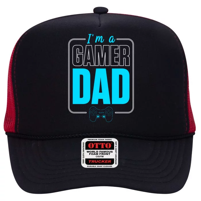 Im A Gamer Dad Cool Gamer Christmas Gift High Crown Mesh Trucker Hat