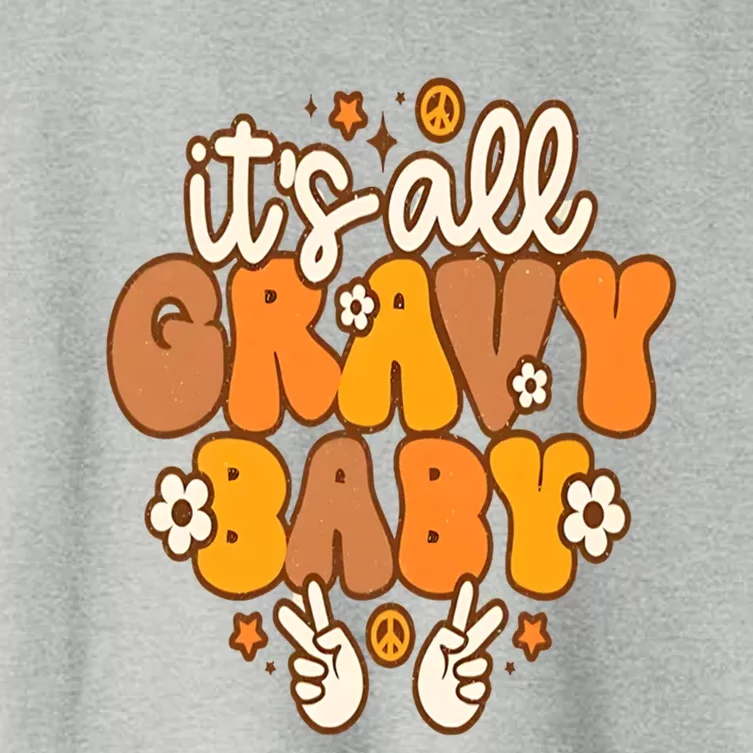 ItS All Gravy Retro Thanksgiving Vibes Matching Family Gift Women's Crop Top Tee