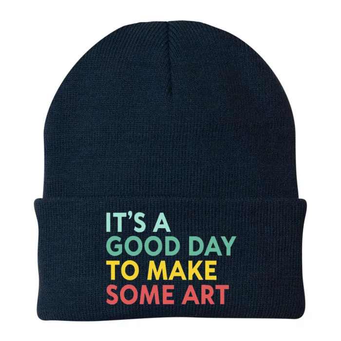 ItS A Good Day To Make Some Art Retro Artist Art Teacher Knit Cap Winter Beanie