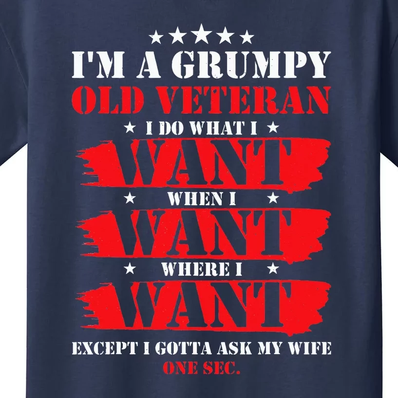 Im A Grumpy Old Veteran Funny Kids T-Shirt