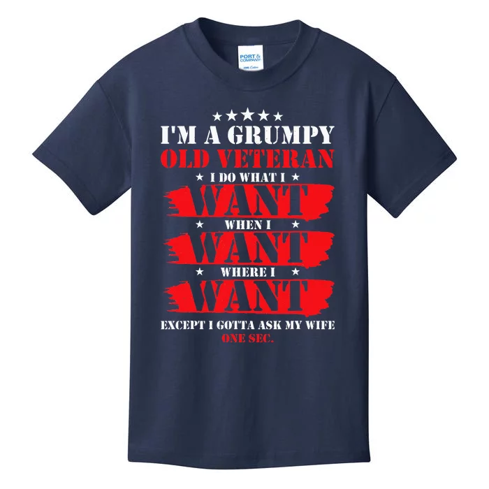 Im A Grumpy Old Veteran Funny Kids T-Shirt