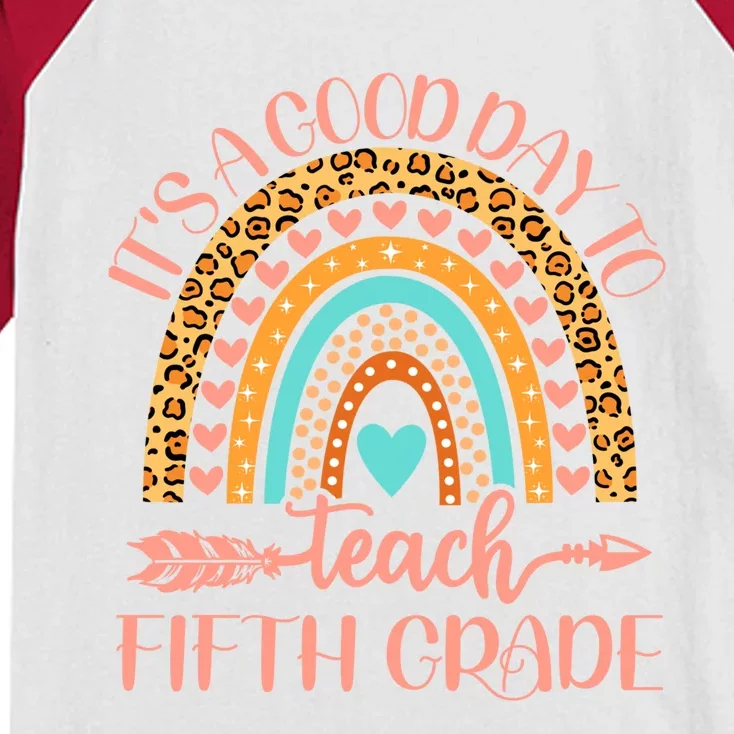 Its A Good Day To Teach Fifth Grade 5Th Grade Teacher Cool Gift Kids Colorblock Raglan Jersey