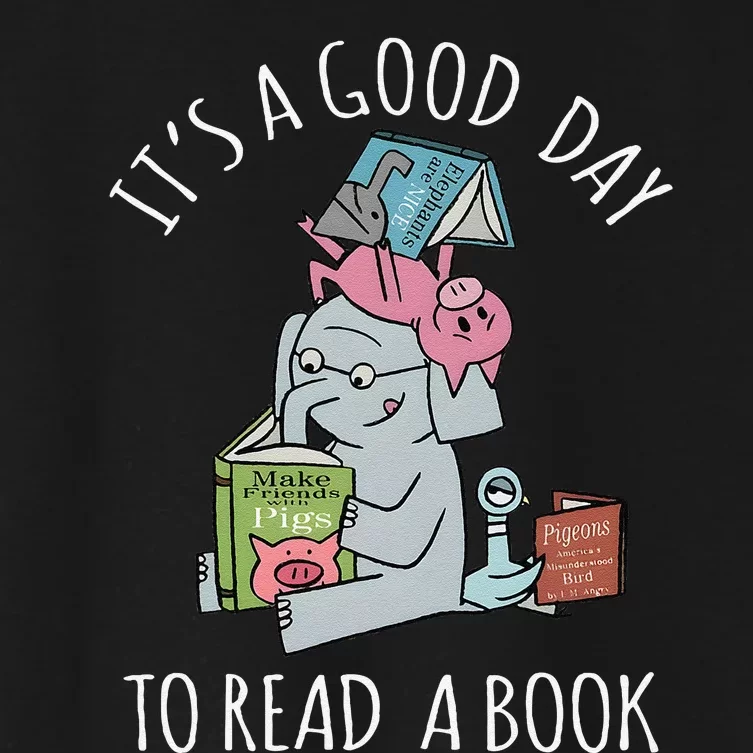 Its A Good Day To Read Book Lover Cute Pig And Elephant Gift Women's Crop Top Tee