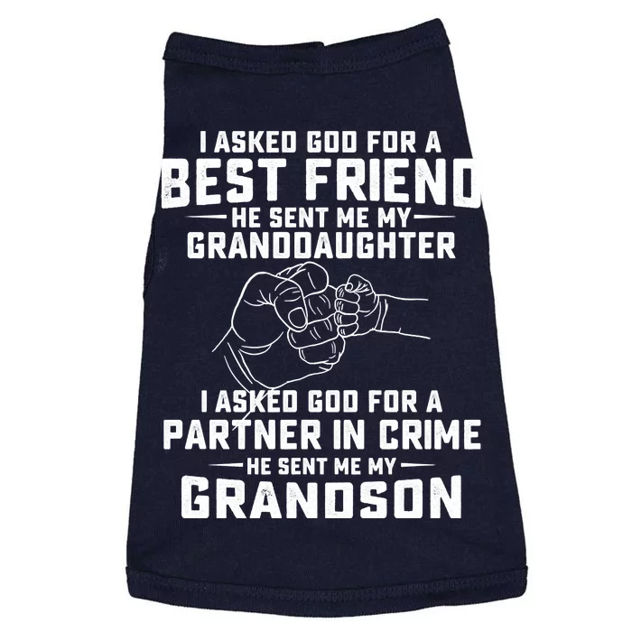 I Asked God For A Best Friend Great For Grandma Doggie Tank