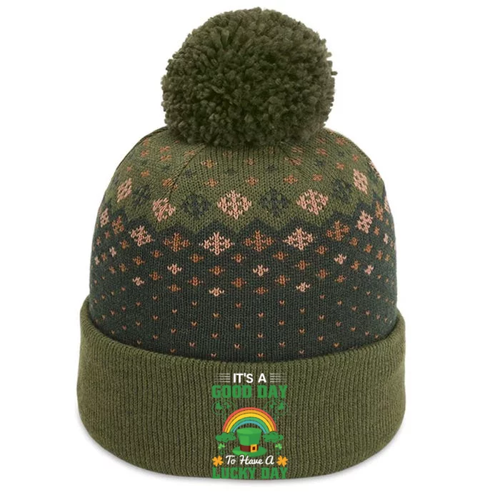 It's A Good Day To Have A Lucky Day St Patricks Day The Baniff Cuffed Pom Beanie