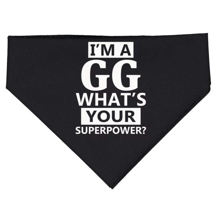 I'm A Gg What's Your Superpower Funny Great Grandma USA-Made Doggie Bandana