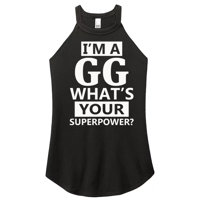 I'm A Gg What's Your Superpower Funny Great Grandma Women’s Perfect Tri Rocker Tank