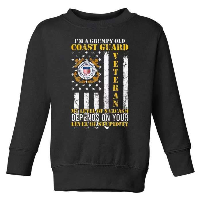 Im A Grumpy Old Coast Guard Veteran Gift For A Veteran Toddler Sweatshirt