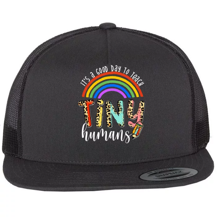 Its A Good Day To Teach Tiny Humans Cute Teacher Flat Bill Trucker Hat