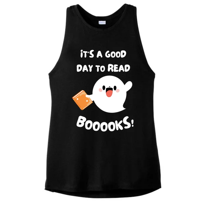 Its A Good Day To Read Booooks Cute Ghost Reading Books Meaningful Gift Ladies Tri-Blend Wicking Tank