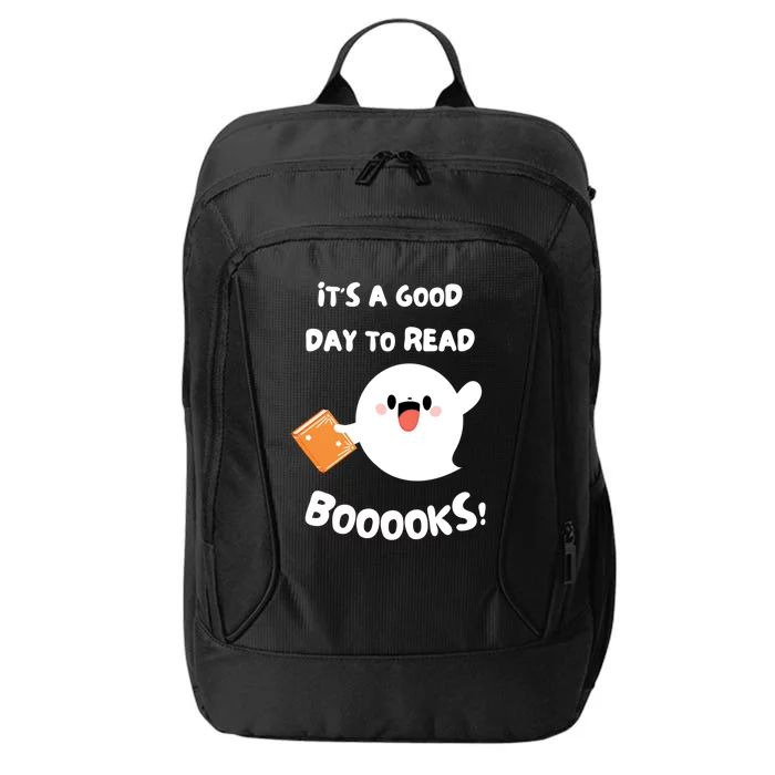 Its A Good Day To Read Booooks Cute Ghost Reading Books Meaningful Gift City Backpack