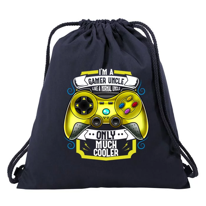 Im A Gamer Uncle Like A Normal Uncle Only Much Cooler Funny Gift Drawstring Bag