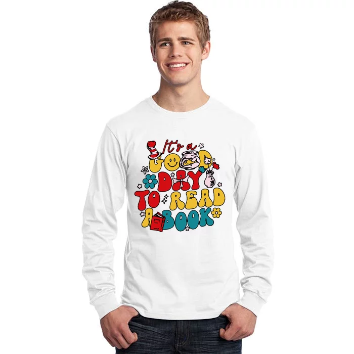 Its A Good Day To Read A Book Reading Day Cat Teachers Tall Long Sleeve T-Shirt