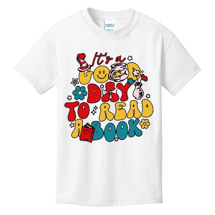 Its A Good Day To Read A Book Reading Day Cat Teachers Kids T-Shirt