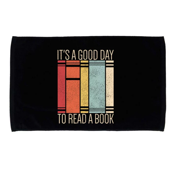 It’s A Good Day To Read A Book Lover Retro Reading Librarian Microfiber Hand Towel