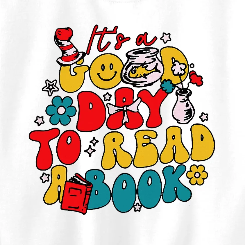 Its A Good Day To Read A Book Reading Day Kids Sweatshirt