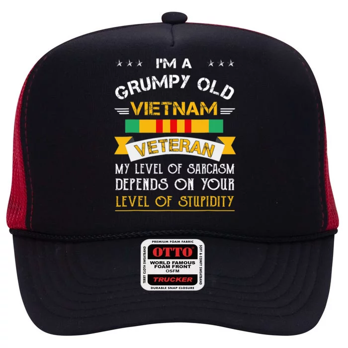 Im A Grumpy Old Vietnam Veteran High Crown Mesh Trucker Hat