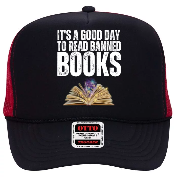 It's A Good Day To Read Banned Books High Crown Mesh Trucker Hat