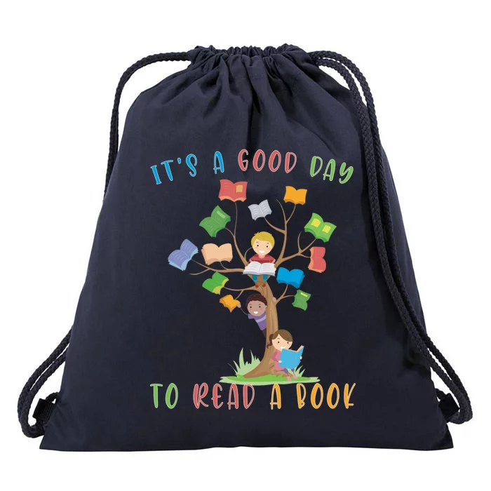 It's A Good Day To Read A Book Bookworm Meaningful Gift Drawstring Bag