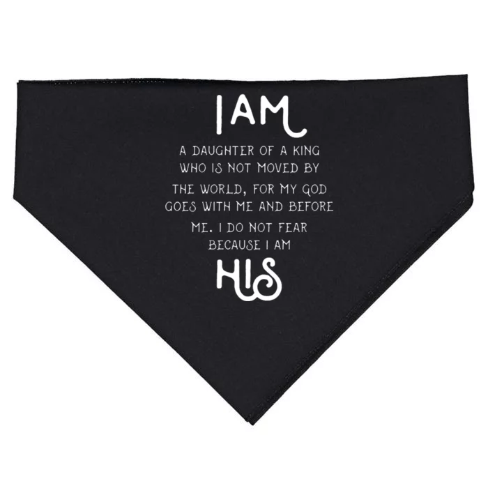 I Am His A Daughter Of A King Quote USA-Made Doggie Bandana