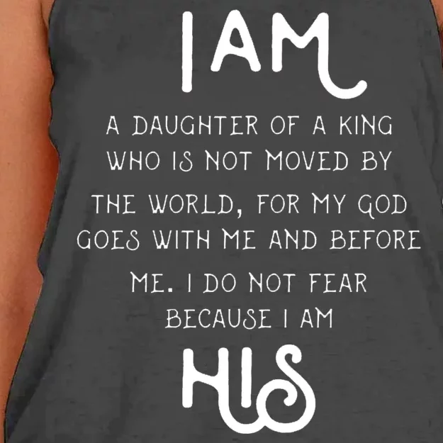 I Am His A Daughter Of A King Quote Women's Knotted Racerback Tank