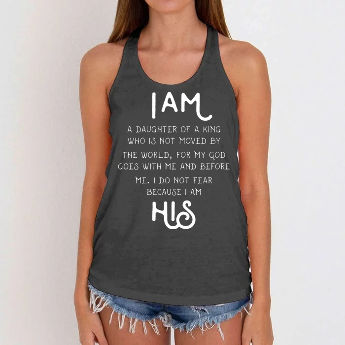 I Am His A Daughter Of A King Quote Women's Knotted Racerback Tank