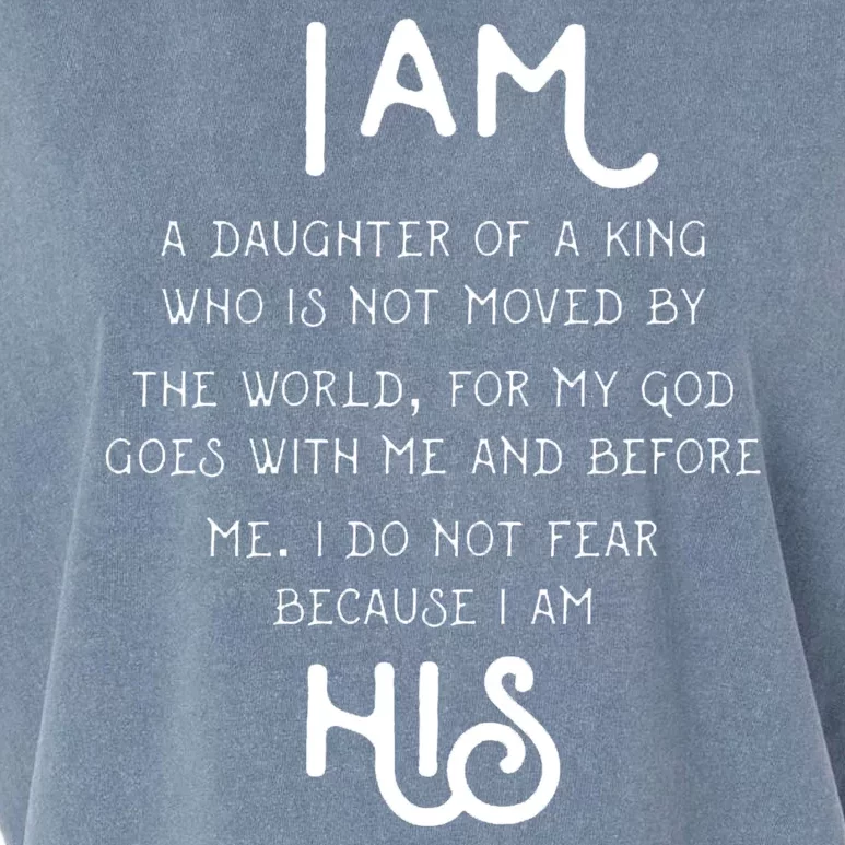 I Am His A Daughter Of A King Quote Garment-Dyed Women's Muscle Tee