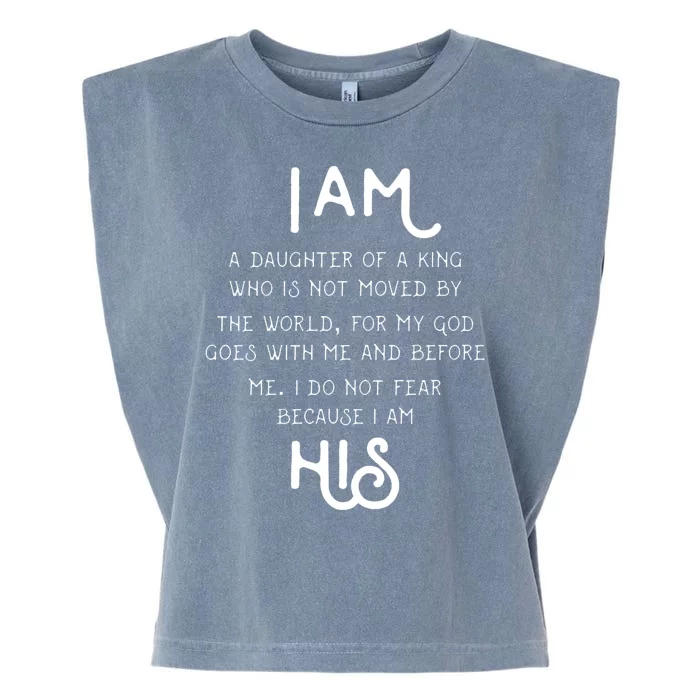 I Am His A Daughter Of A King Quote Garment-Dyed Women's Muscle Tee