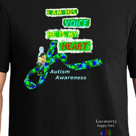 I Am His Voice Tee He Is My Heart Autism Spectrum Awareness Pajama Set