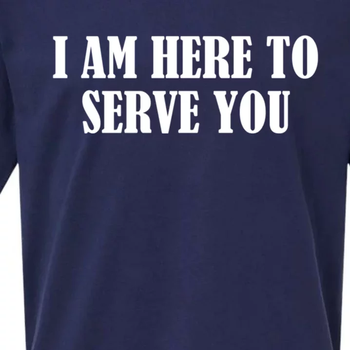 I Am Here To Serve You Funny Gift Sueded Cloud Jersey T-Shirt